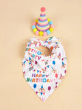 Dog Happy Birthday Decoration Dog Costume Hats Bowknot Bandana Neckerchief Bibs Banners Party Cat Dog Pets Accessories Perros