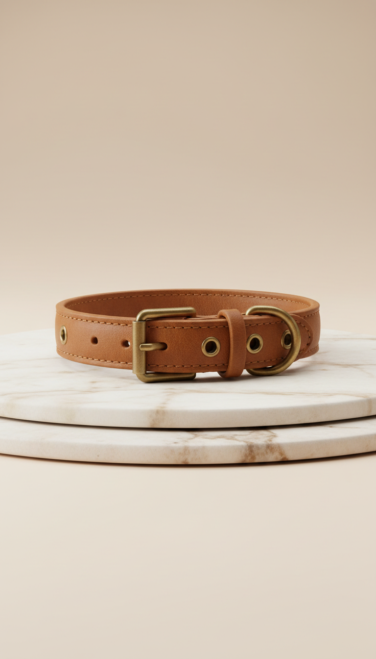 Mink Leather Dog Collar